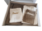 Coffret serviette personnalisé duo de serviette adulte