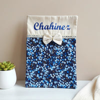 protège carnet de santé personnalisé bleu