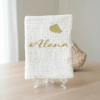 carnet de santé protège en gaz de coton lait et pailleté 