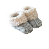 chausson pour bébé en laine couleur gris clair 