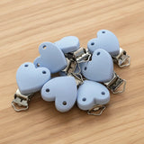 clips en  coeur de couleur bleu en 45 mm pour confection attache tetine garçon