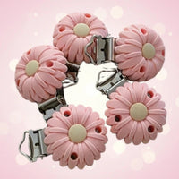 clip marguerite rose en silicone