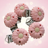 clip marguerite rose en silicone