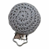 clip pince crochet laine gris clair pour confection attache tétine 
