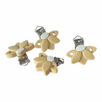 clip pince accroche fleur orchidee beige fournisseur attache tetine 