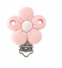 clip pince marguerite rose pale silicone pour confection attache tétine 