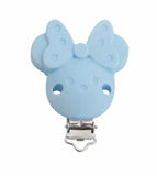 clip pince minnie  bleu clair pour confection attache tétine 