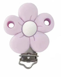 clip pince marguerite lilas silicone pour confection attache tétine 