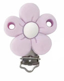 clip pince marguerite lilas silicone pour confection attache tétine 