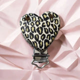 clips pince coeur en leopard en silicone
