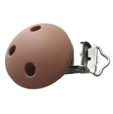 Clips pince en silicone marron pour attache tétine 