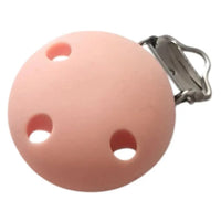 clips pince en silicone rose pâle pour attache tétine 