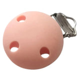 clips pince en silicone rose pâle pour attache tétine 