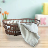 couverture naissance en gaze de coton et fourrure