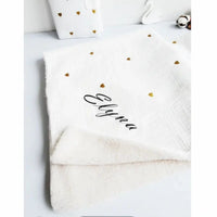 couverture plaide pour bébé en fourrure sherpa personnalisé