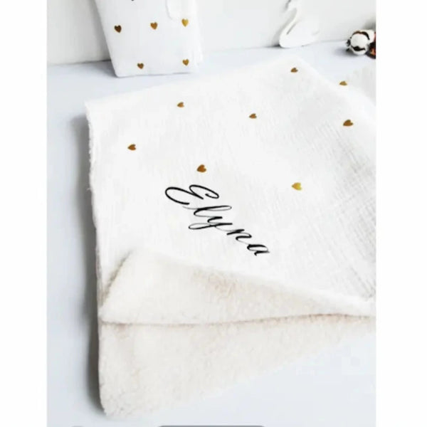 couverture plaide pour bébé en fourrure sherpa personnalisé