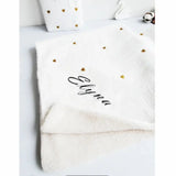 couverture plaide pour bébé en fourrure sherpa personnalisé