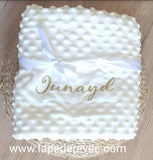 Couverture Plaid Bébé Minky Polaire Blanche | Personnalisée & Ultra-Douce