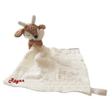Doudou en lange et crochet pour bébé naissance personnalisé avec prénom