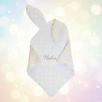 doudou lapin plat en gaze de coton et minky