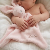 doudou plat polaire rose pale personnalisable 