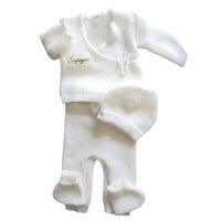 Ensemble laine bébé Personnalisé blanc- 4 Pièces
