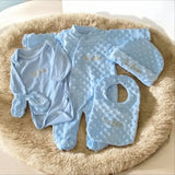 Grenouillère bébé : Ensemble de naissance 5 pièces bleu clair
