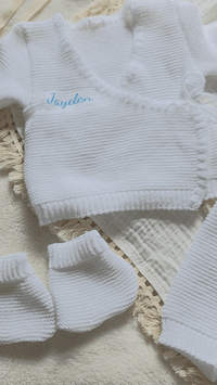 ensemble pour bébé en laine personnalisé