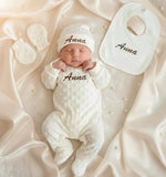 ensemble de pyjamas bébé personnalisé en minky cadeau de naissance 