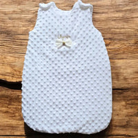gigoteuse 4 saisons bébé fille ou garçon blanc en minky 