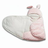 Gigoteuse d'Emmaillotage 2-en-1 Rose en Minky : Le Cocon Hivernal Personnalisé