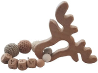 hochet anneau de dentition personnalise silicone et bois 