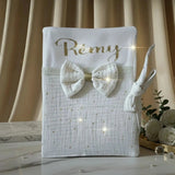 housse carnet de santé personnalisé fille en gaz de coton 