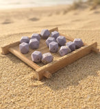 Perle hexagonal silicone 14 mm violet grise
