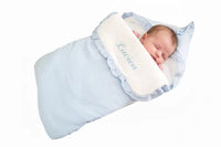 Nid d'Ange Cosy Bleu Clair en Gaze de Coton Personnalisé - 60 x 40 cm