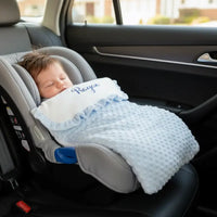 nid d'ange pour cosy et bebe de couleur bleu en minky