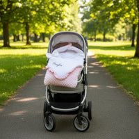 Nid d'Ange Cosy rose en minky et polaire à l'interieure - 60 x 40 cm