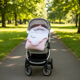 Nid d'Ange Cosy rose en minky et polaire à l'interieure - 60 x 40 cm