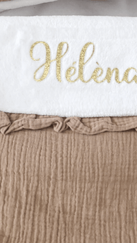 nid d'ange cosy en gaze de coton marron personnalisée pour poussette siege auto