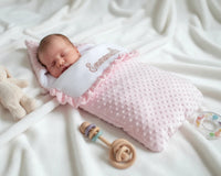 Nid d'Ange Bébé Personnalisé en Minky Rose Clair – Confort Naissance