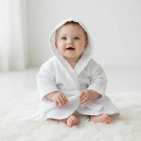 peignoir pour bébé personnalisé en nid d'abeille