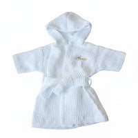 peignoir bebe garçon blanc gaufré personnalisé