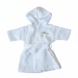 peignoir bebe garçon blanc gaufré personnalisé