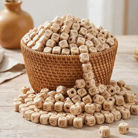perle alphabet en bois 2 mm en hêtre pour confection attache tétine et anneau dentition