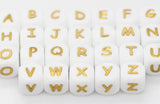 perle lettre alphabet en silicone ecriture or pour confection attache tétine fournisseur