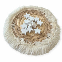 perle en bois blanc forme étoile 