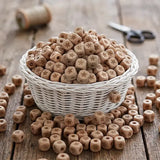 perle bois étoile grave en bois naturel hêtre pour confection diy 