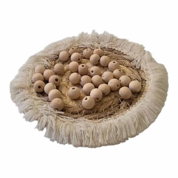 perle en bois naturel 12 mm
