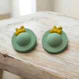 Perle en silicone en forme de chapeau couleur menthe 30 mm pour création DIY d'attache tétine et hochet.