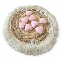 perle en coeur bois rose en 20 mm